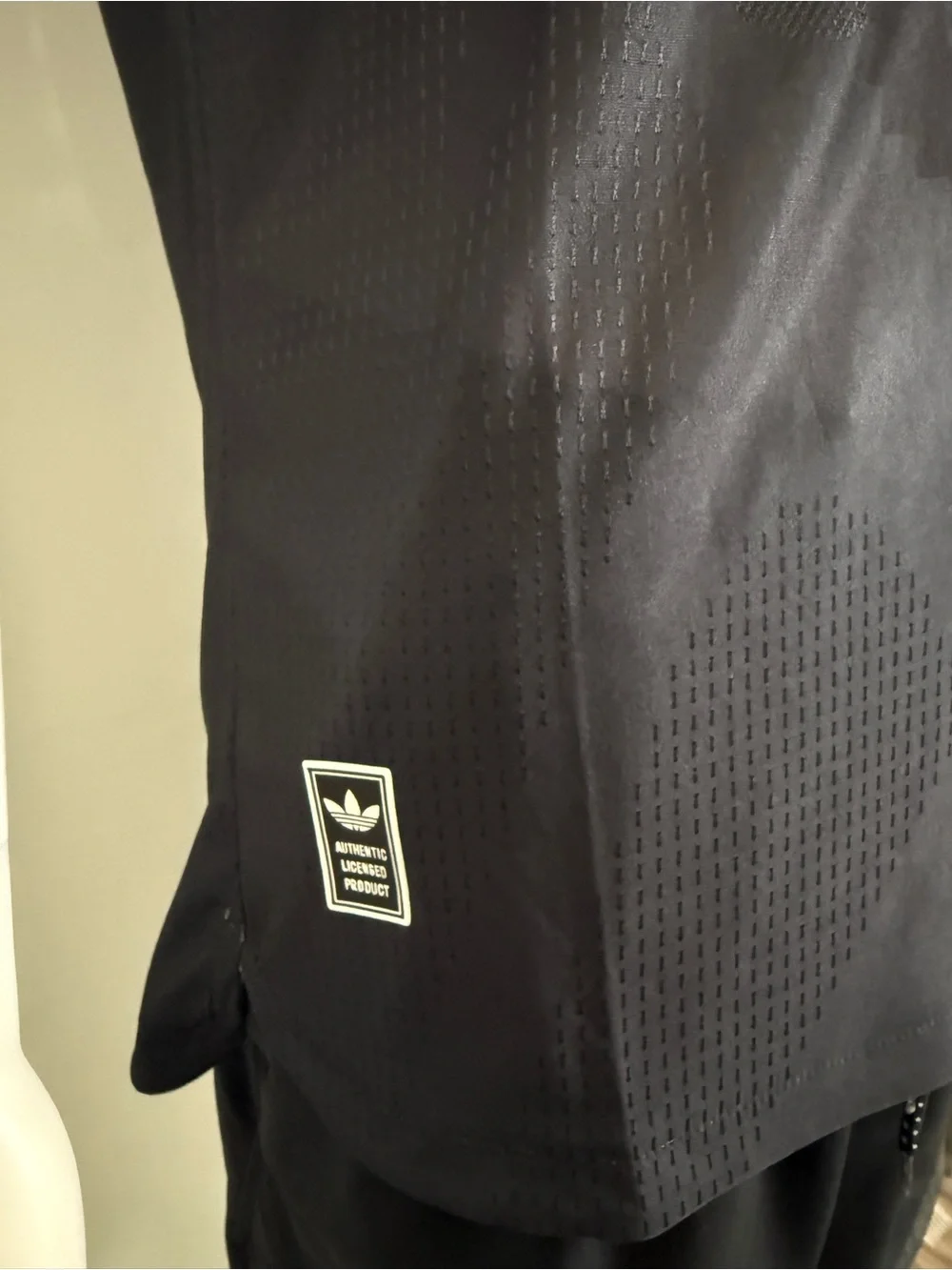 adidas Black Caliente Men's Soccer Jersey with White Logos